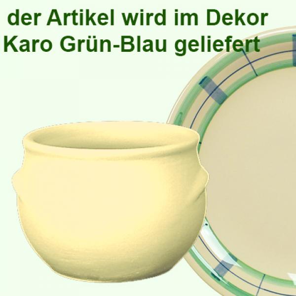 Schmalztopf 150 ml karo grün-blau