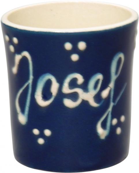 Schnaps-/Eierbecher mit Schrift (1 Zeile) blau 3 Punkt