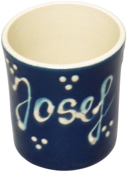 Schnaps-/Eierbecher mit Schrift (1 Zeile) blau 3 Punkt