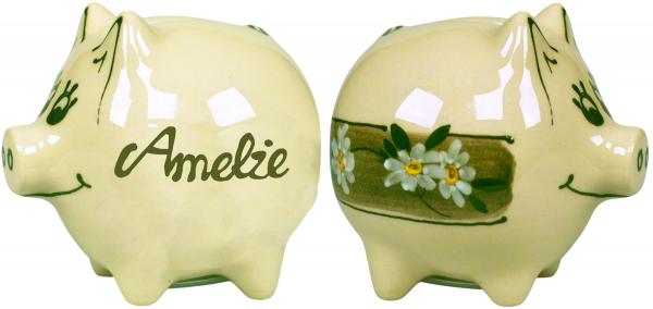 Sparschweine mittel mit Schrift 1 Zeile