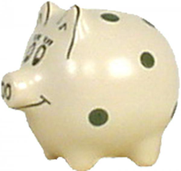 Sparschwein klein mit Schrift (1 Zeile) Elli grün