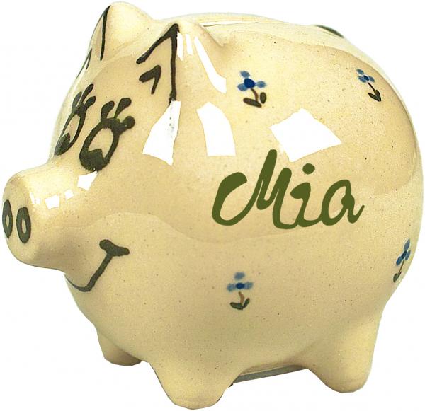 Sparschwein klein 1 Zeile Schrift