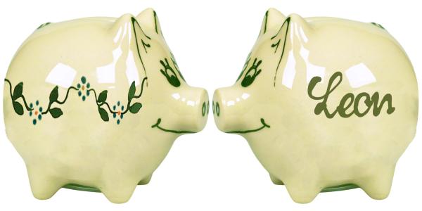 Sparschweine mittel mit Schrift 1 Zeile