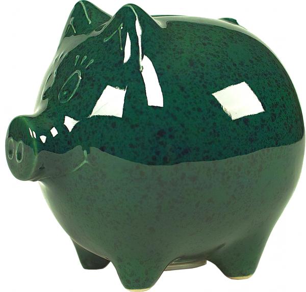Sparschwein mittel grün Sprenkel
