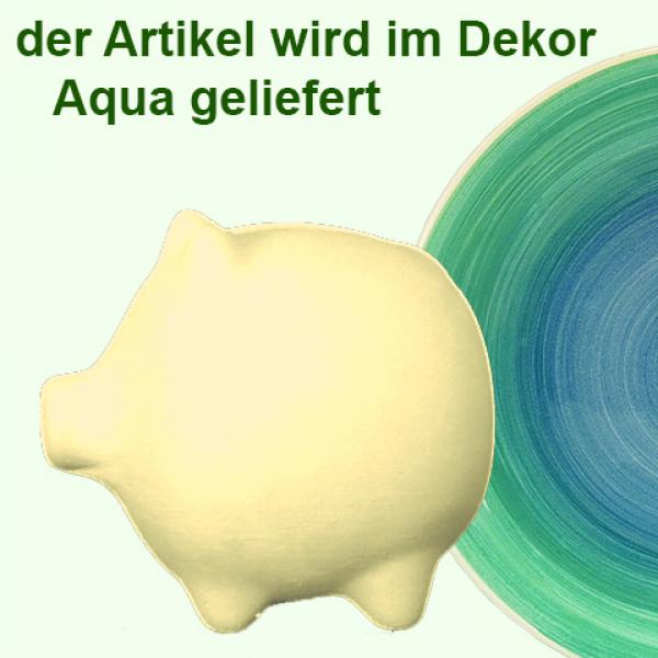 Sparschwein mittel mit Schrift (1 Zeile) Aqua