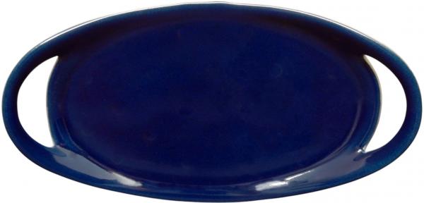 Tablett 25 oval glänzend blau