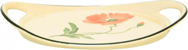 Tablett 25 oval Mohn