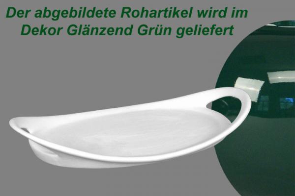Tablett 25 oval glänzend grün