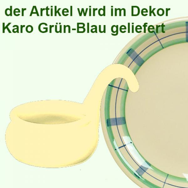 Teelicht mit Henkel karo grün-blau