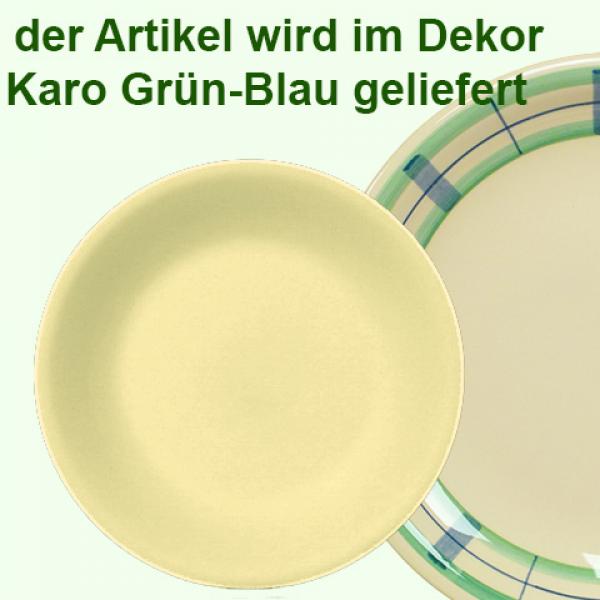Teller 24 tief karo grün-blau