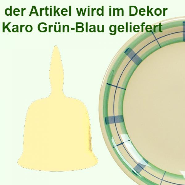 Tischglocke klein karo grün-blau
