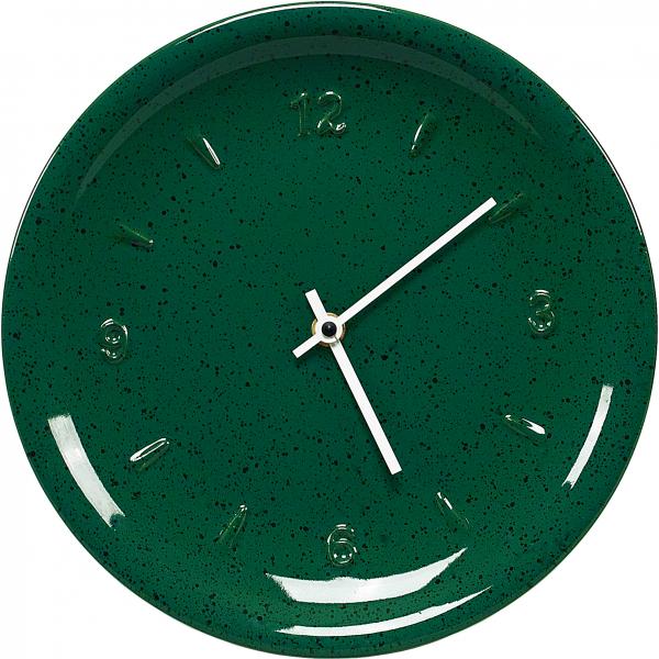 Wanduhr grün Sprenkel