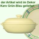 Brottopf klein mit Schrift karo grün-blau