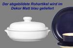 Brottopf klein mit Schrift (1 Zeile) matt blau