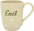 Cappuccino mit Schrift (1 Zeile) Gänseblümchen