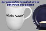 Cappuccino mit Schrift (1 Zeile) matt blau