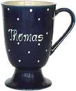 Fußtasse mit Schrift (1 Zeile) blau 1 Punkt