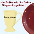 Fußtasse mit Schrift (1 Zeile) Fliegenpilz