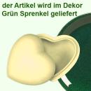 Herzdose grün Sprenkel
