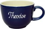 Jumbotasse mit Schrift (1 Zeile) glänzend blau