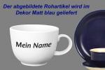 Jumbotasse mit Schrift (1 Zeile) matt blau