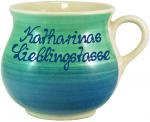 Mollytasse groß 0,4 mit Schrift (2 Zeilen)