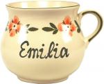 Mollytasse mit Schrift (1 Zeile) Wilde Rose