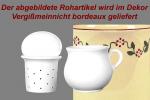 Mollytasse mit Sieb und Deckel Vergissmeinnicht bordeaux