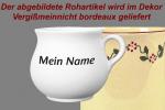 Mollytasse mit Schrift (1 Zeile) Vergissmeinnicht bordeaux