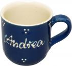 Namensbecher mit Schrift (1 Zeile) blau 3 Punkt
