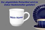 Namensbecher mit Schrift (1 Zeile) blau Nadelstreifen