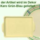 Platte 19 eckig karo grün-blau