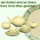 Puppenservice karo grün-blau