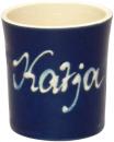 Schnaps-/Eierbecher mit Schrift (1 Zeile) glänz.blau