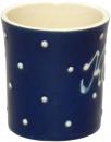 Schnaps-/Eierbecher mit Schrift (1 Zeile) blau 1 Punkt