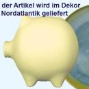 Sparschwein groß Nordatlantik mit Schrift 3 Zeilen
