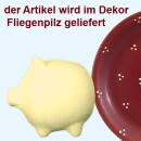 Sparschwein klein mit Schrift (1 Zeile) Fliegenpilz