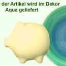 Sparschwein mittel mit Schrift (1 Zeile) Aqua