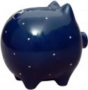 Sparschwein mittel mit Schrift (1 Zeile) blau 1 Punkt