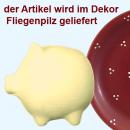Sparschwein mittel mit Schrift (1 Zeile) Fliegenpilz