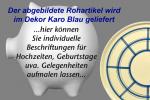 Sparschwein groß mit Schrift (3 Zeilen) karo
