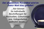 Sparschwein groß mit Schrift (3 Zeilen) matt blau