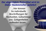Sparschwein groß mit Schrift (3 Zeilen) Nadelstreifen blau