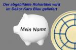 Sparschwein mittel mit Schrift (1 Zeile) karo