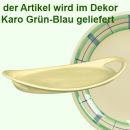 Tablett 25 oval karo grün-blau