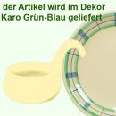 Teelicht mit Henkel karo grün-blau