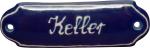 Türschild mit Schrift (1 Zeile) glänzend blau