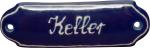 Türschild mit Schrift (1 Zeile) blau 3 Punkt